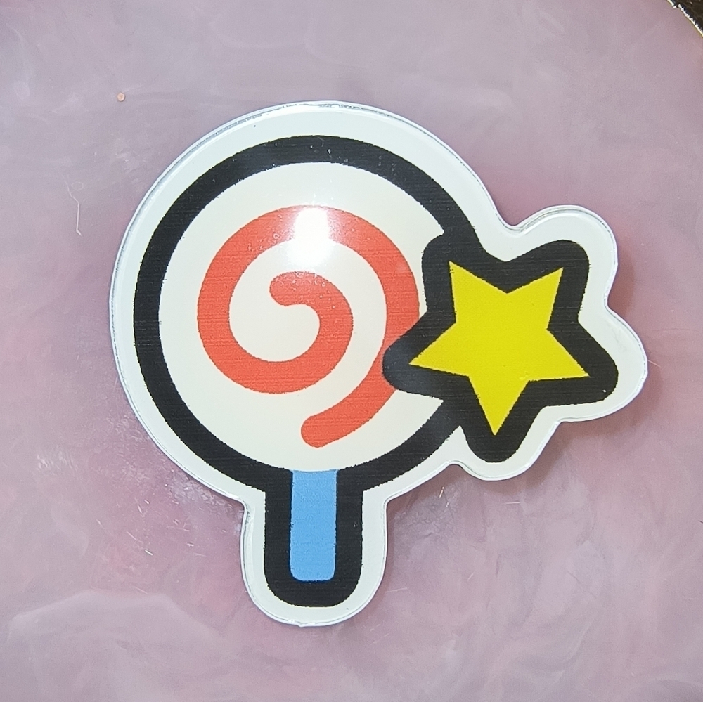 Lollipop and Star Enamel Pin